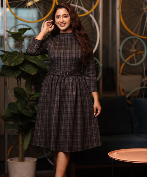 Long Sleeve High Neck Dress